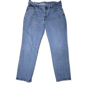 Old Navy High Rise Slouchy Straight Classic Button Fly Blue Jeans Ladies 12
